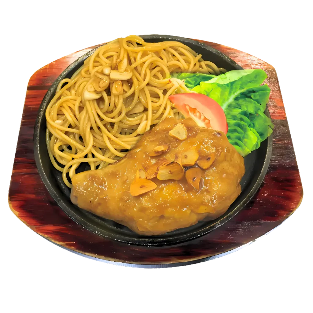 special garlic sauce chicken chop teppan pasta