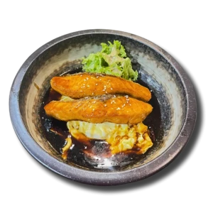 Teriyaki salmon omelet Rice